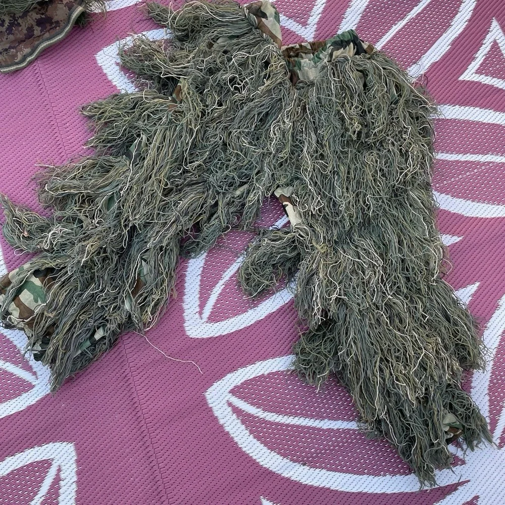 Woodland Camouflage Ghillie Suit Sniper Green Grass Camo Clothing Hunting Suit